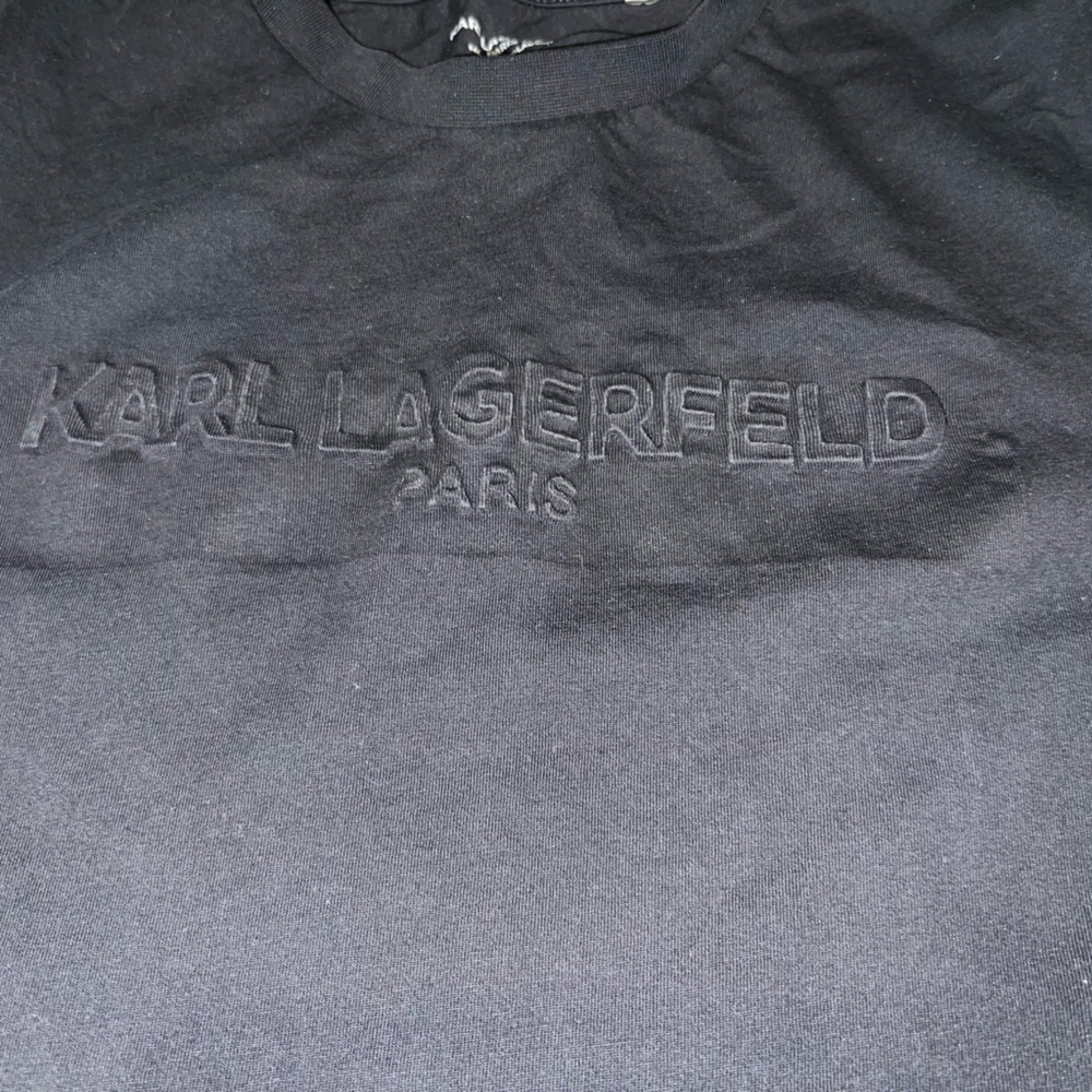 Karl Lagerfeld Black Embossed Logo Tee